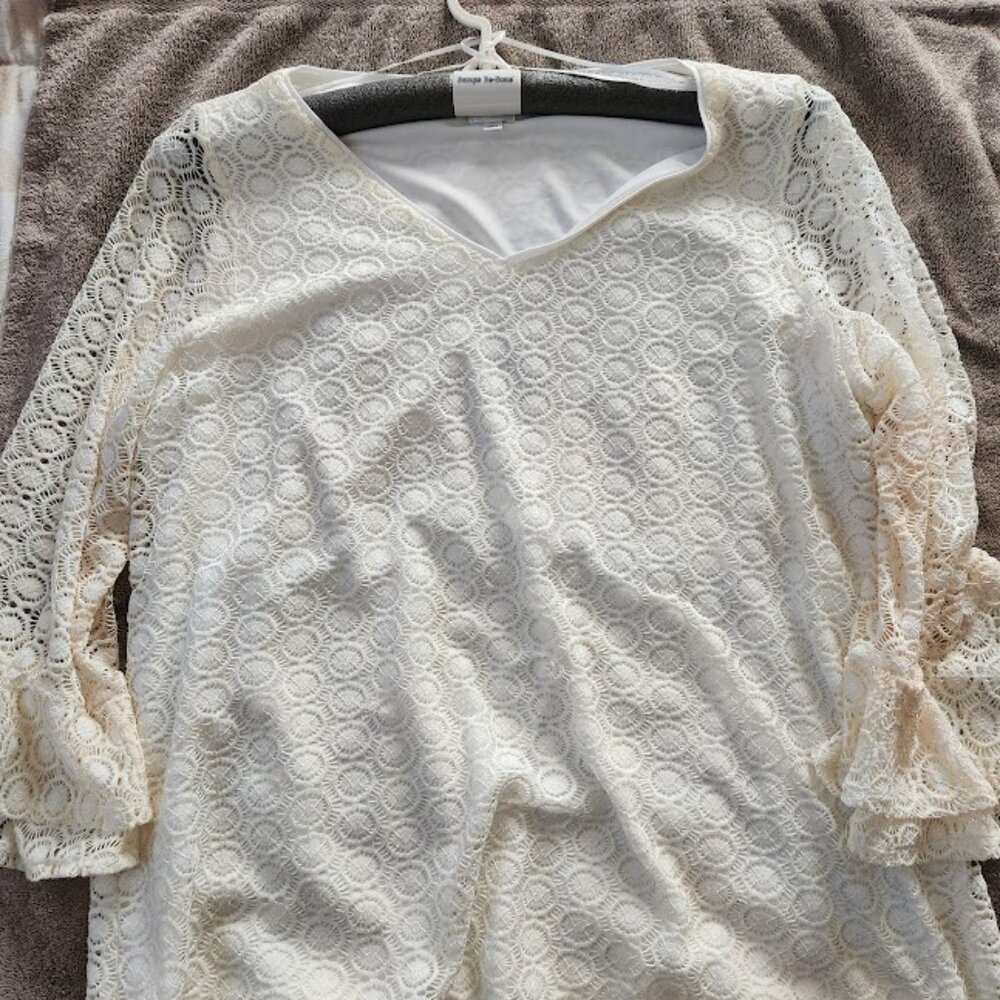 Dress Barn White Lace Blouse